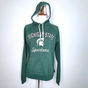 MICHIGAN STATE Spartans Womens Hoodie Sweatshirt SM Green Appliqued Embroidered